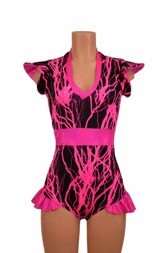 Flip Sleeve Paneled Lightning Romper