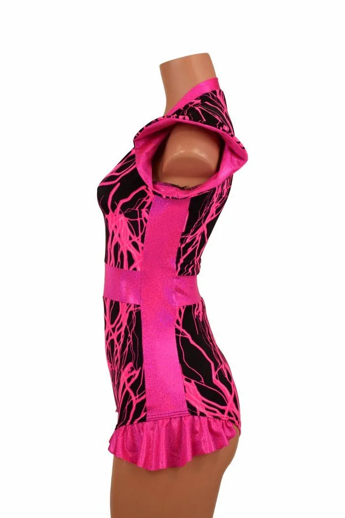 Flip Sleeve Paneled Lightning Romper