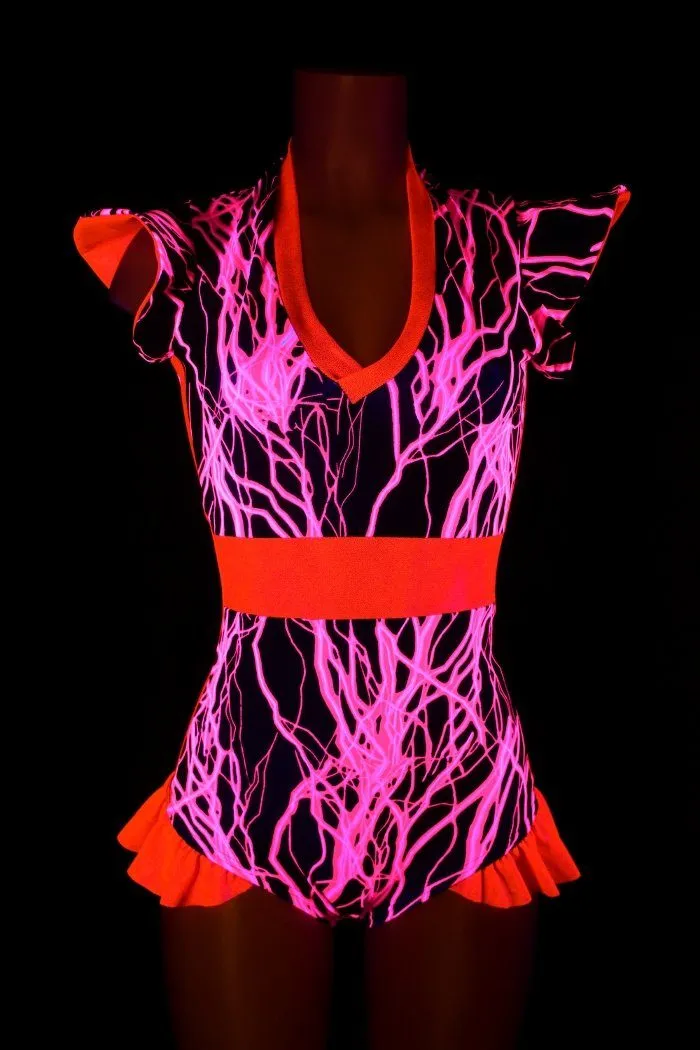 Flip Sleeve Paneled Lightning Romper