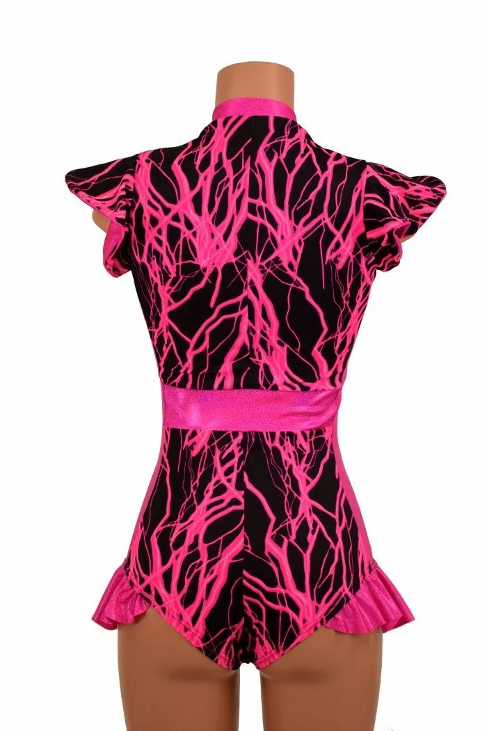 Flip Sleeve Paneled Lightning Romper