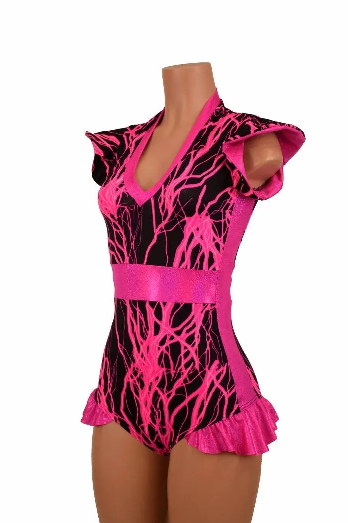 Flip Sleeve Paneled Lightning Romper