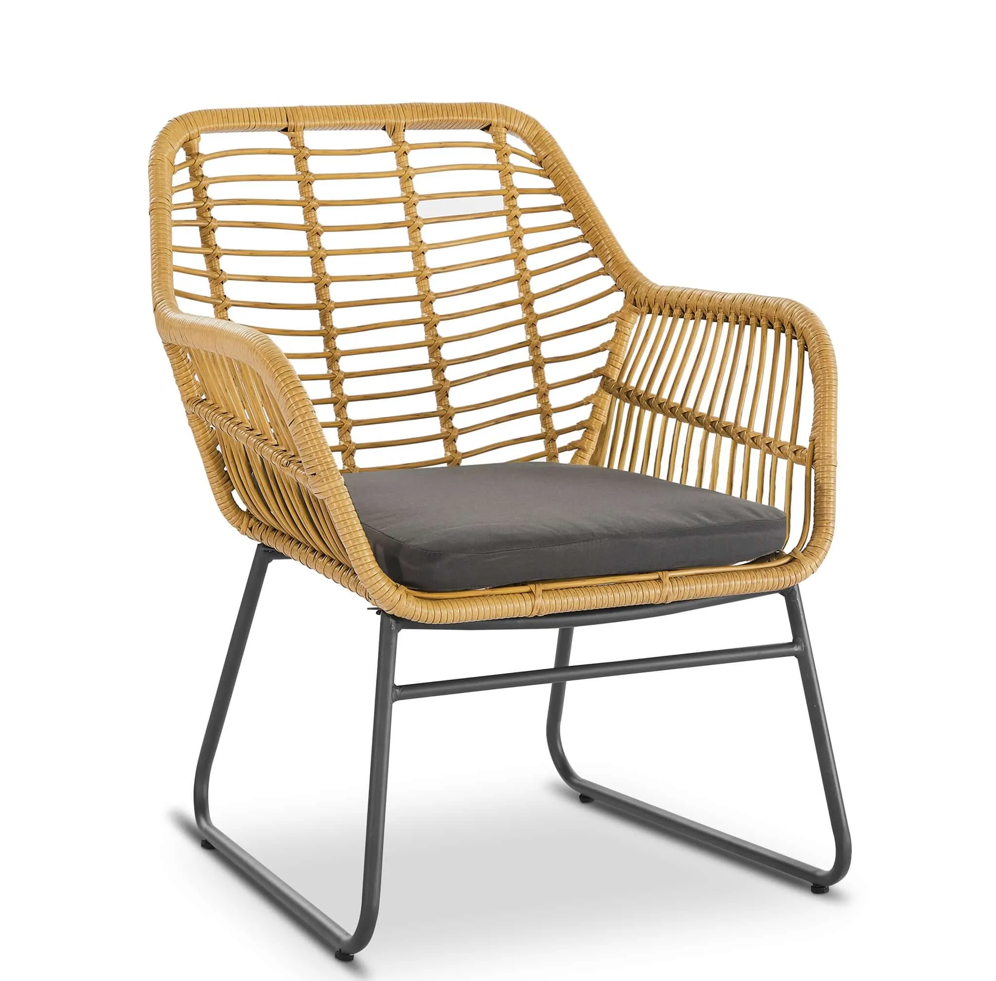 Florence Wicker PE Rattan Garden Outdoor Sofa, Table & Chairs 4 Piece Set