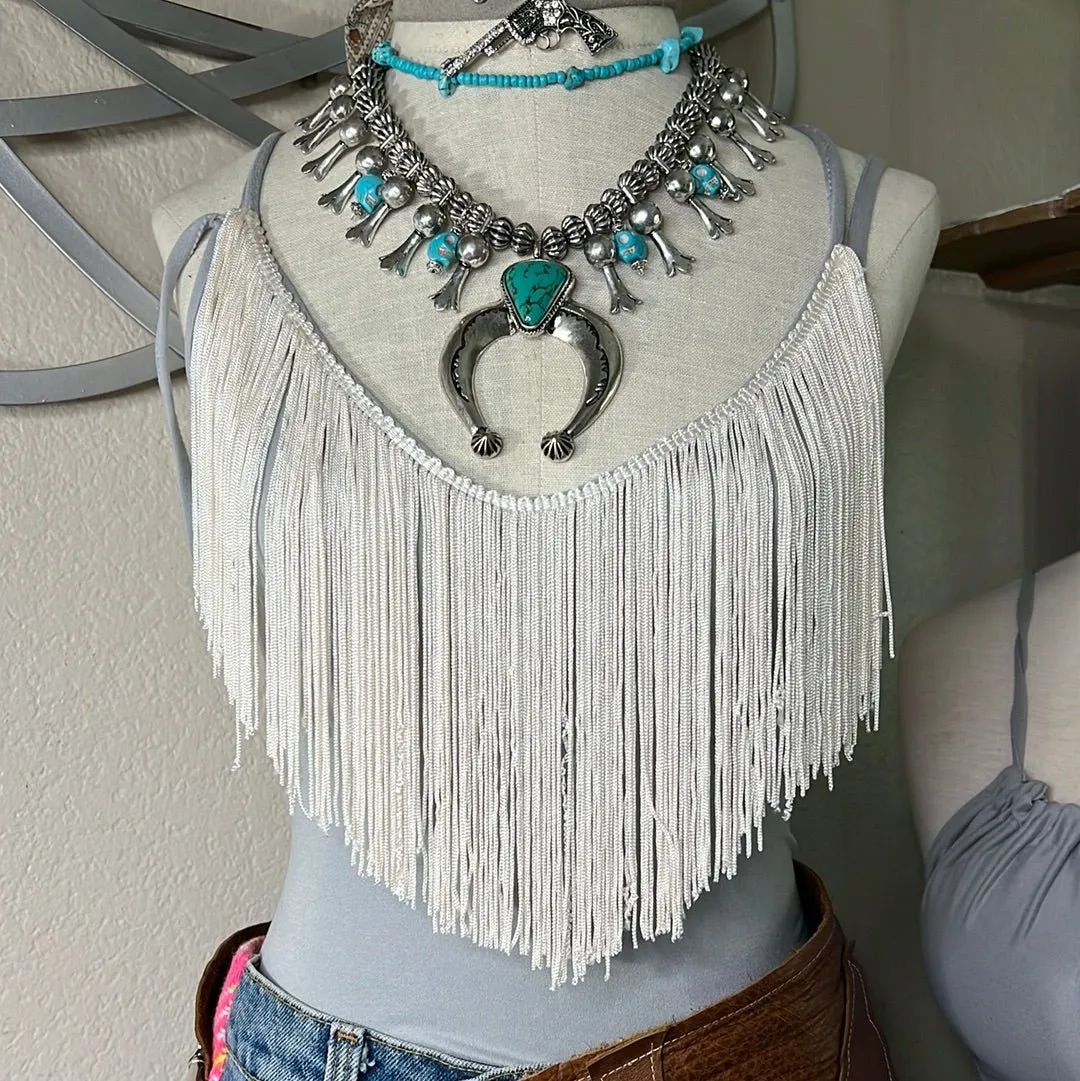 Fringe Platinum Crisscross Bodysuit
