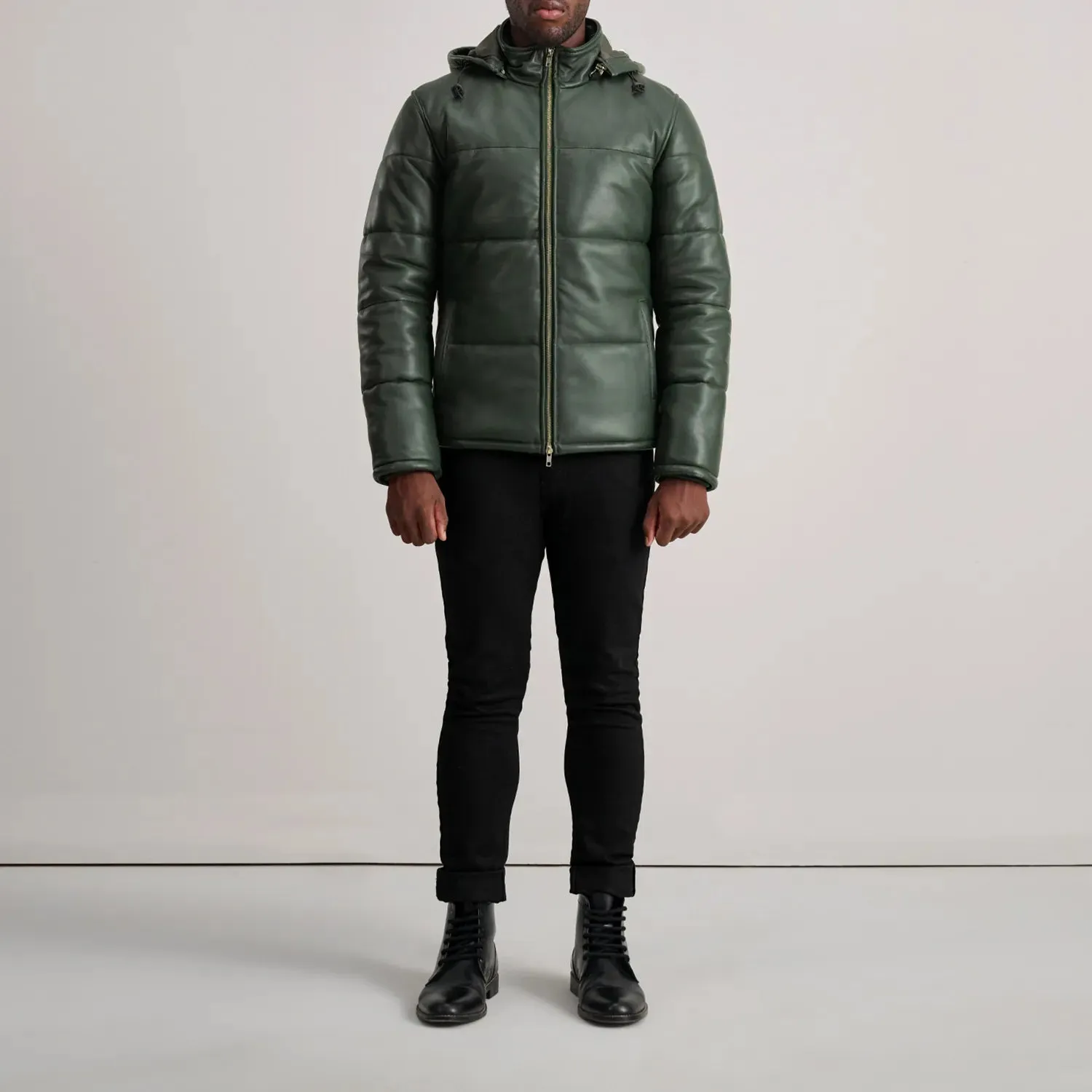 Gordon Green Hooded Leather Puffer Jacket