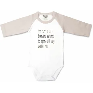 Grandma Retired 3/4 Length Gray Sleeve Onesie