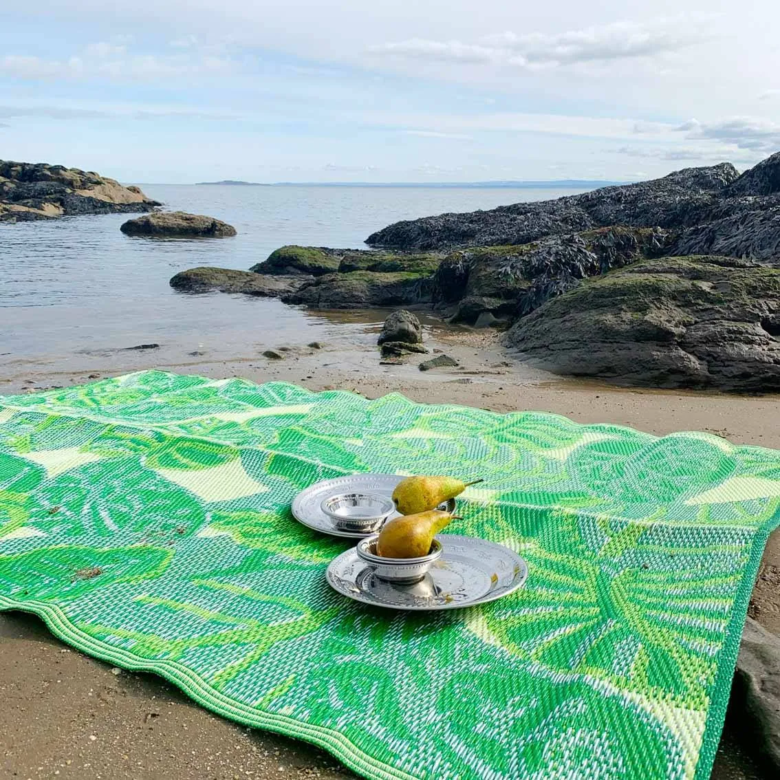 Green Tropical Outdoor Rug