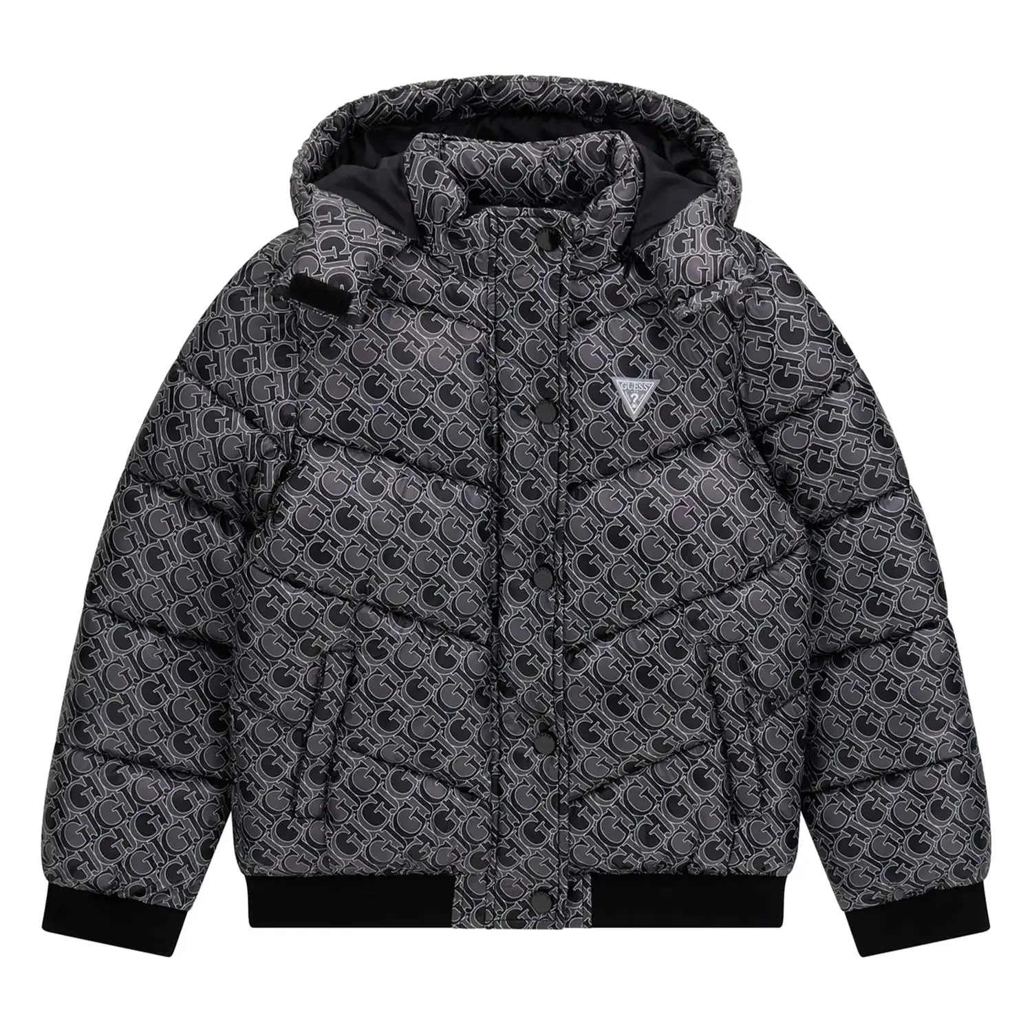 Guess Logo Puffer Jacket - Black