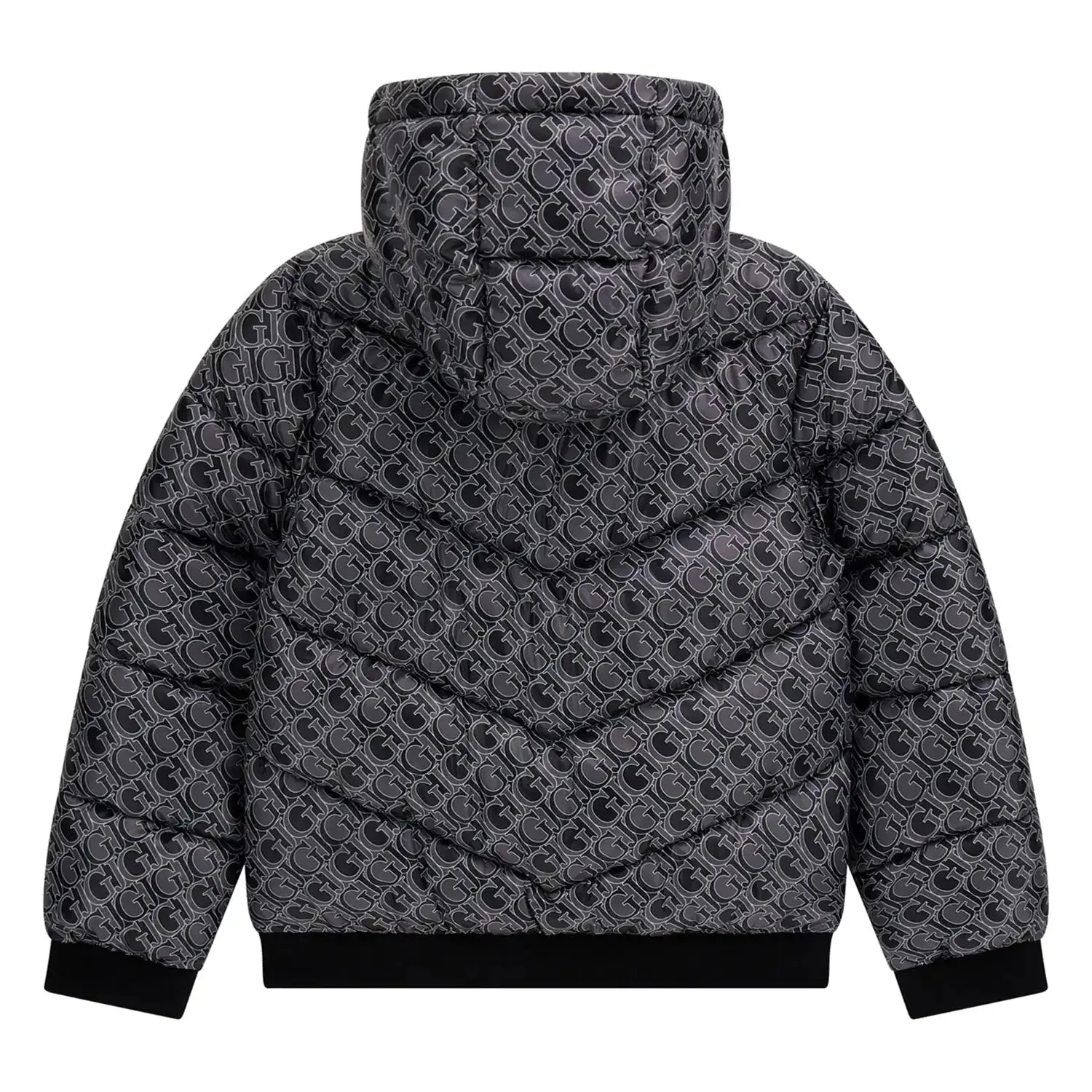 Guess Logo Puffer Jacket - Black