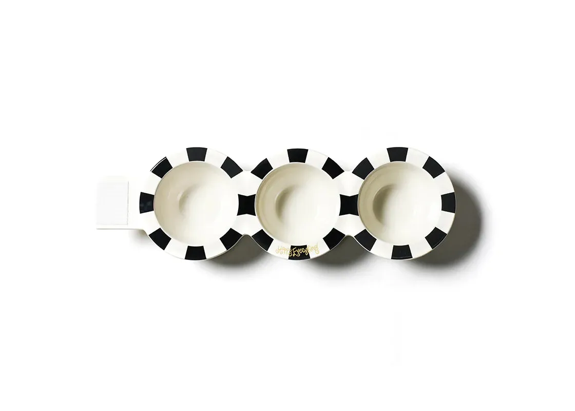HAPPY EVERYTHING MINI BLACK STRIPE TRIO BOWL