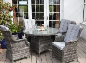 Hatherton 4 Seat Round Fire Pit Set