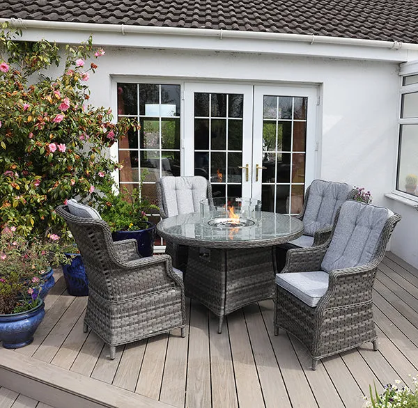 Hatherton 4 Seat Round Fire Pit Set