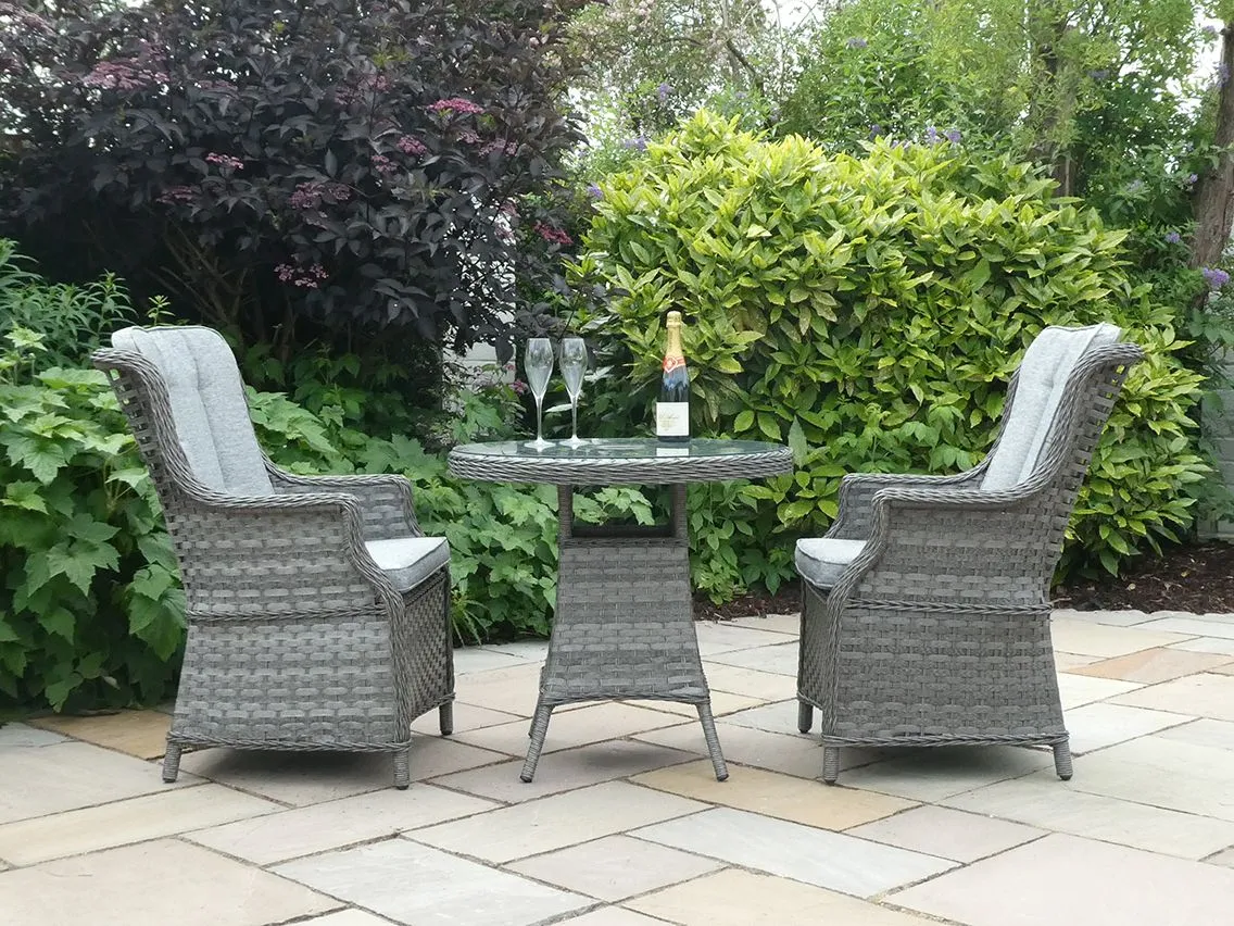 Hatherton Rattan- Bistro Set- Grey