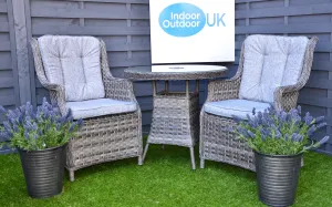 Hatherton Rattan- Bistro Set- Grey