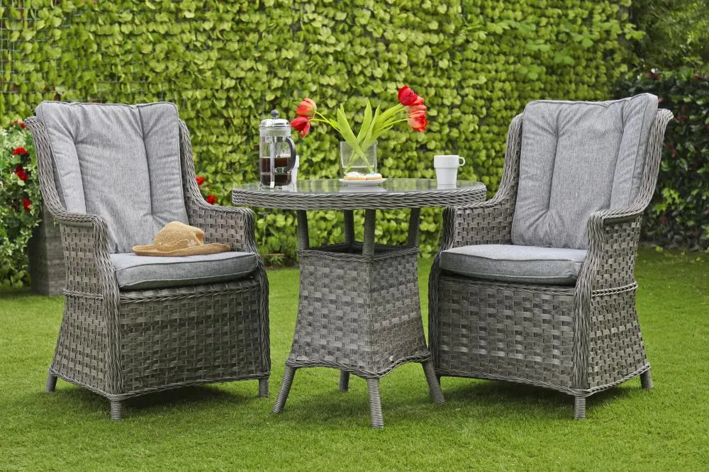 Hatherton Rattan- Bistro Set- Grey