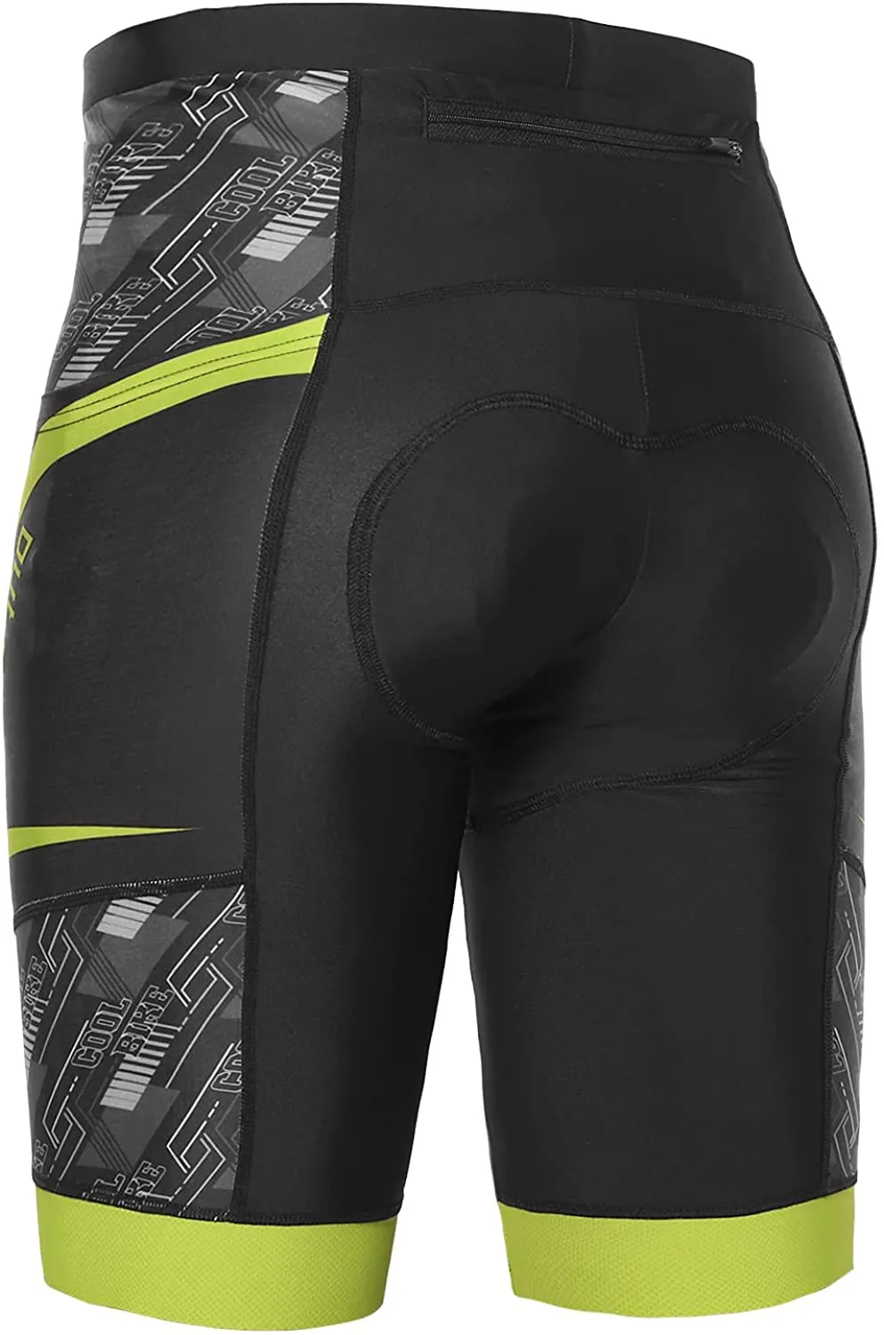 Hiauspor Padded Bike Shorts for Men, with 2 Slash Pockets and 1 Zipper Pocket, Breathable Quick Dry Lightweight
