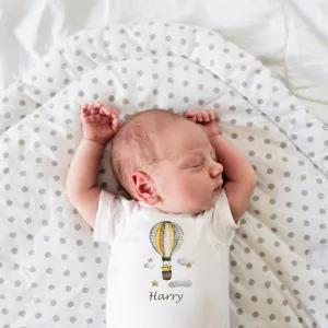 Hot Air Balloon Personalised Baby Bodysuit