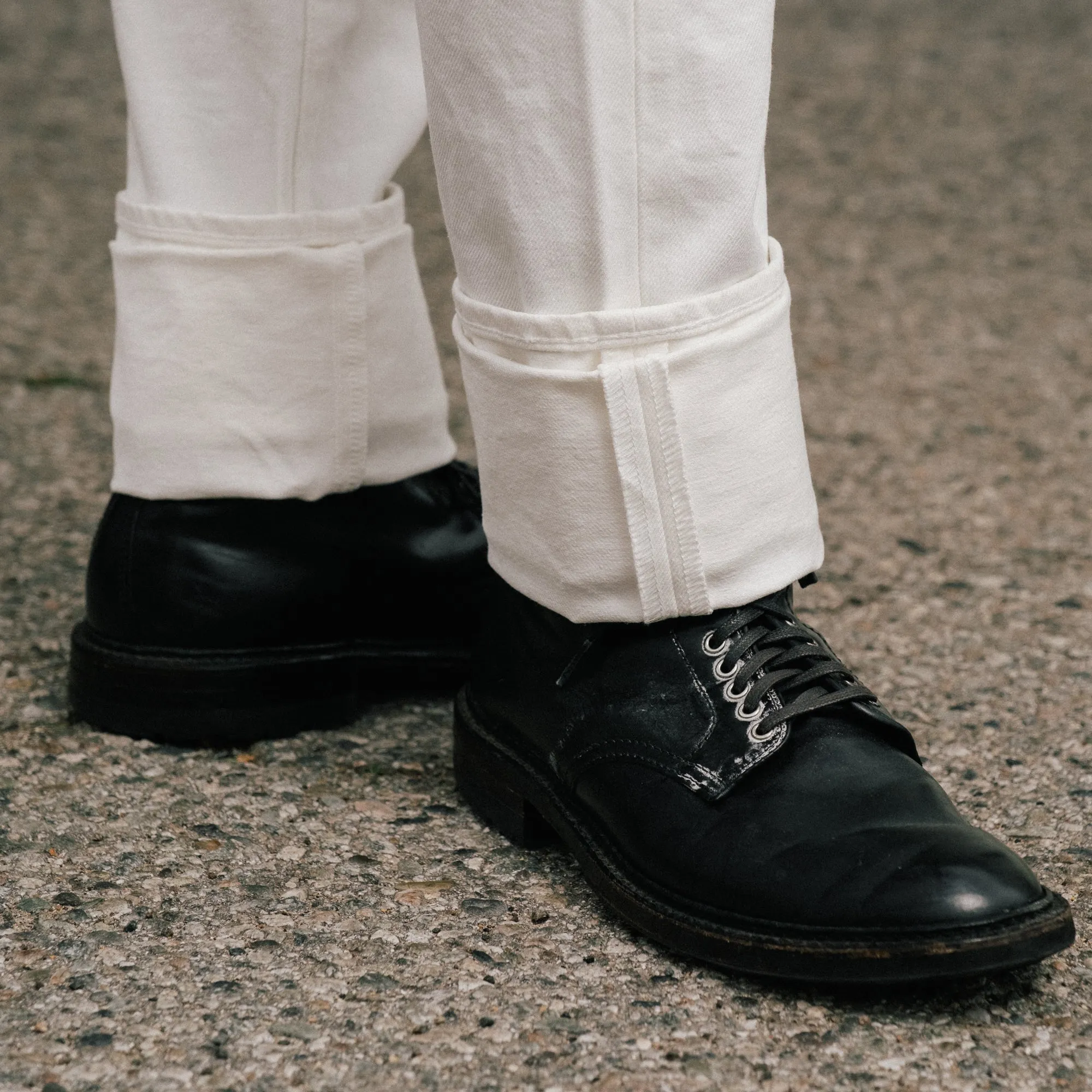 Iron Heart IH-555-WT 13.5oz Denim Super Slim Cut Jeans White