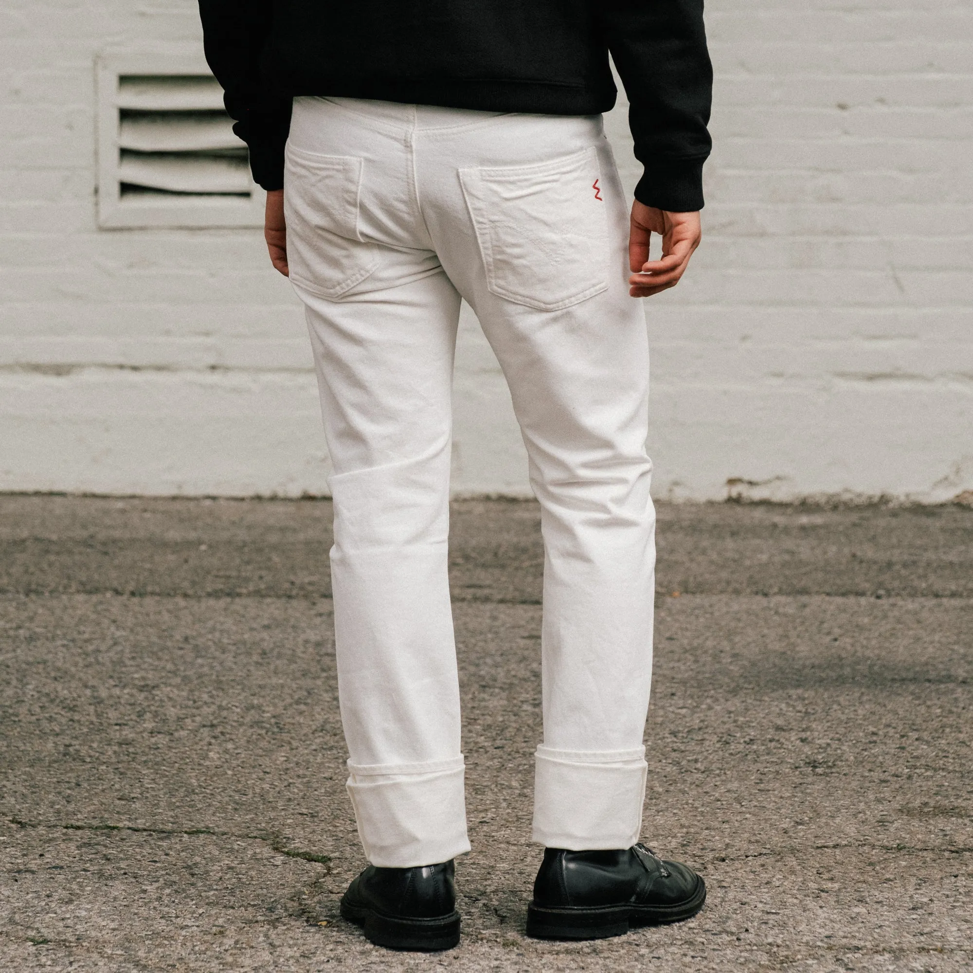 Iron Heart IH-555-WT 13.5oz Denim Super Slim Cut Jeans White