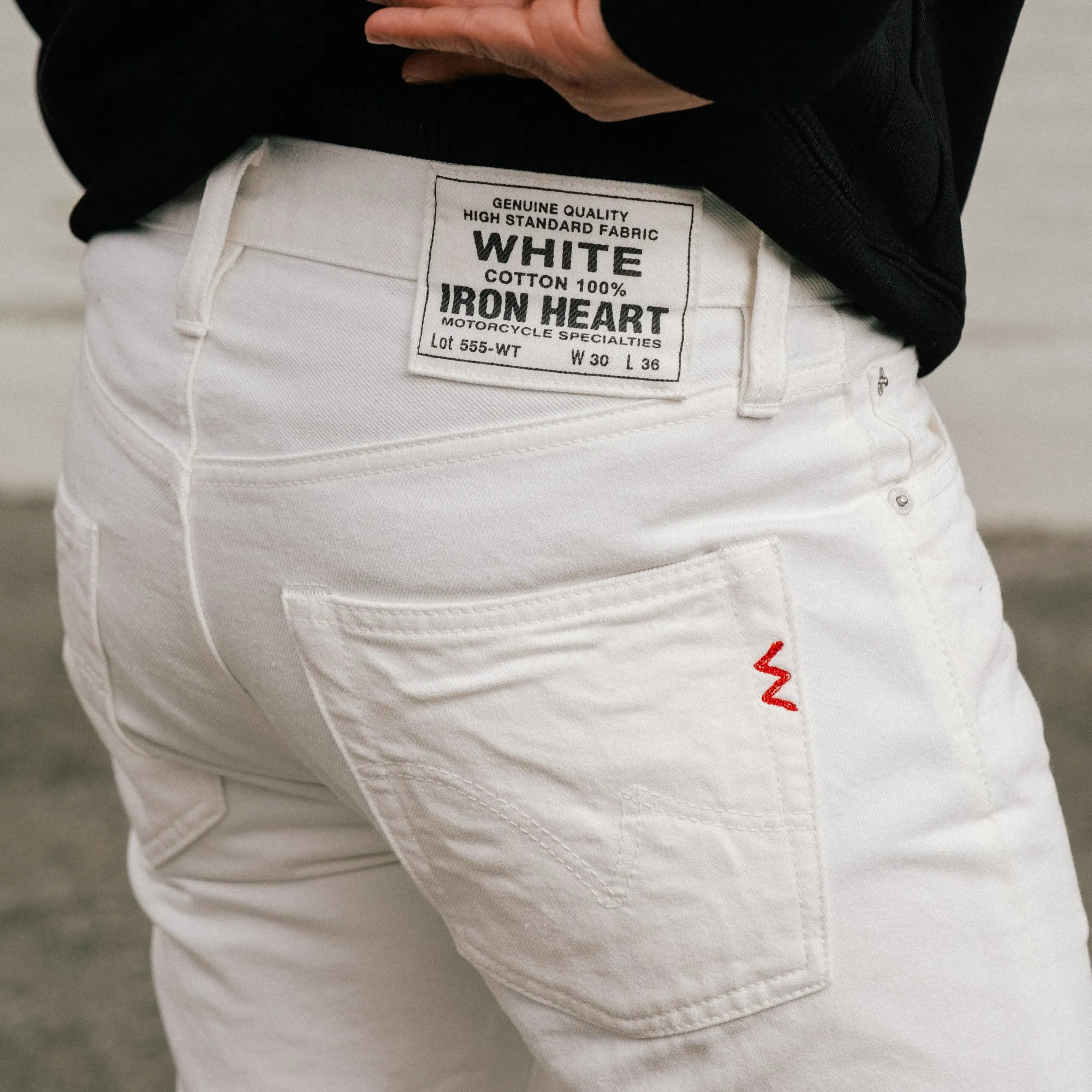 Iron Heart IH-555-WT 13.5oz Denim Super Slim Cut Jeans White