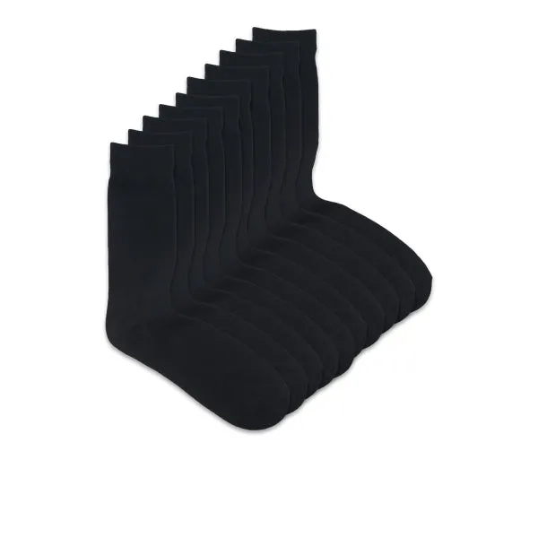 Jack & Jones JENS Mens Cotton Mix 10 Pack Socks Black