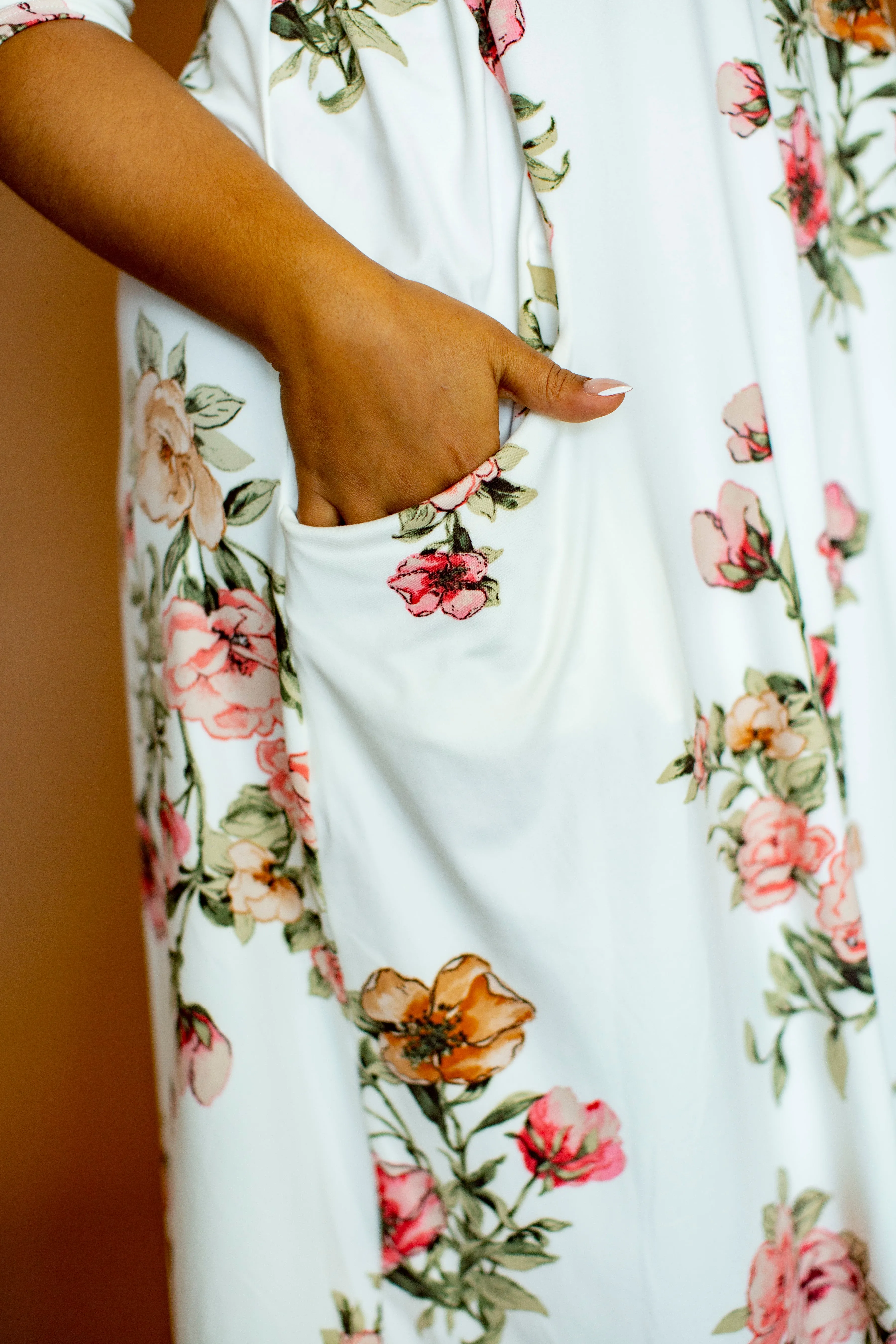 Jessi Dress White Floral Sketch