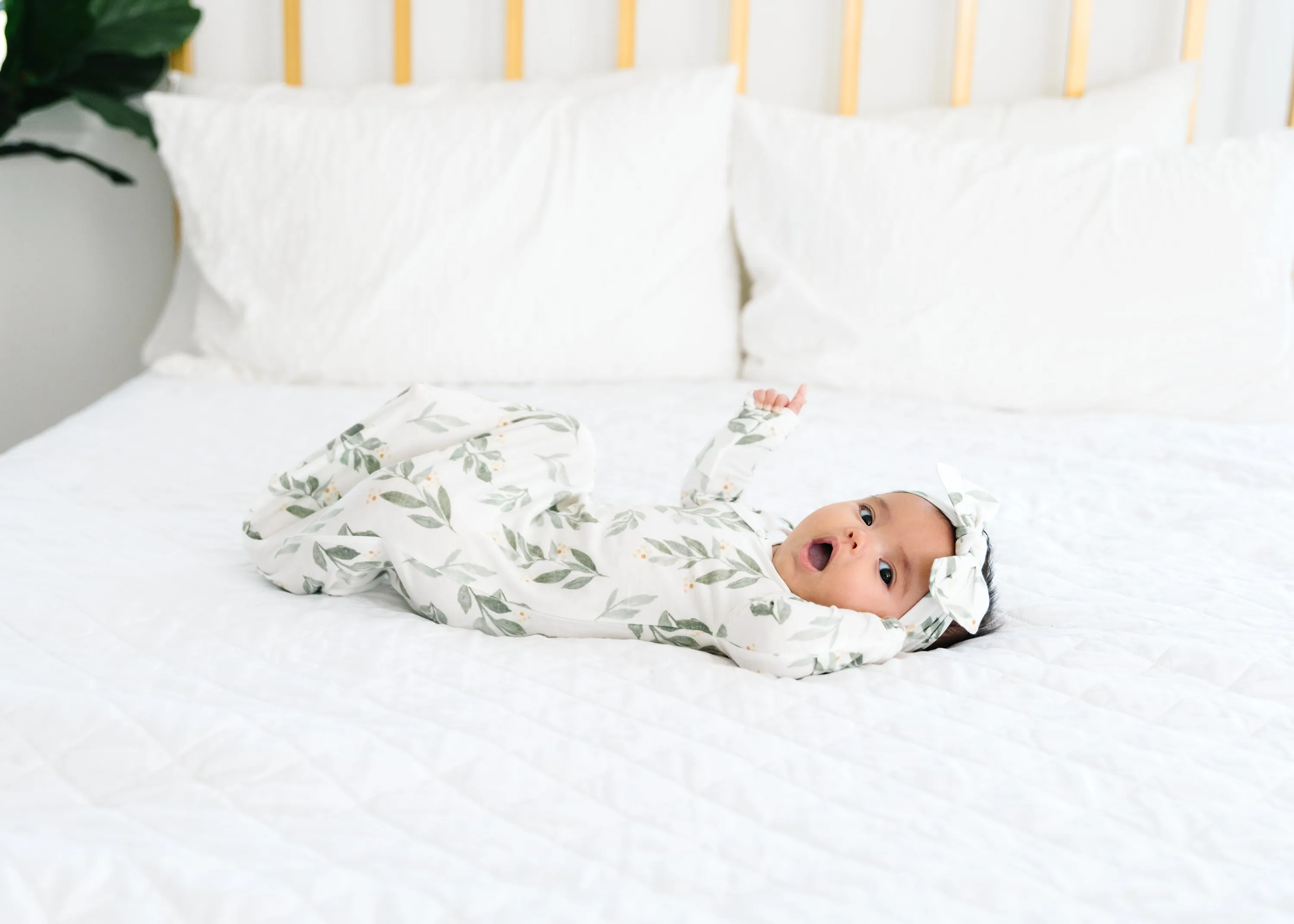 Knit Headband Bow - Fern