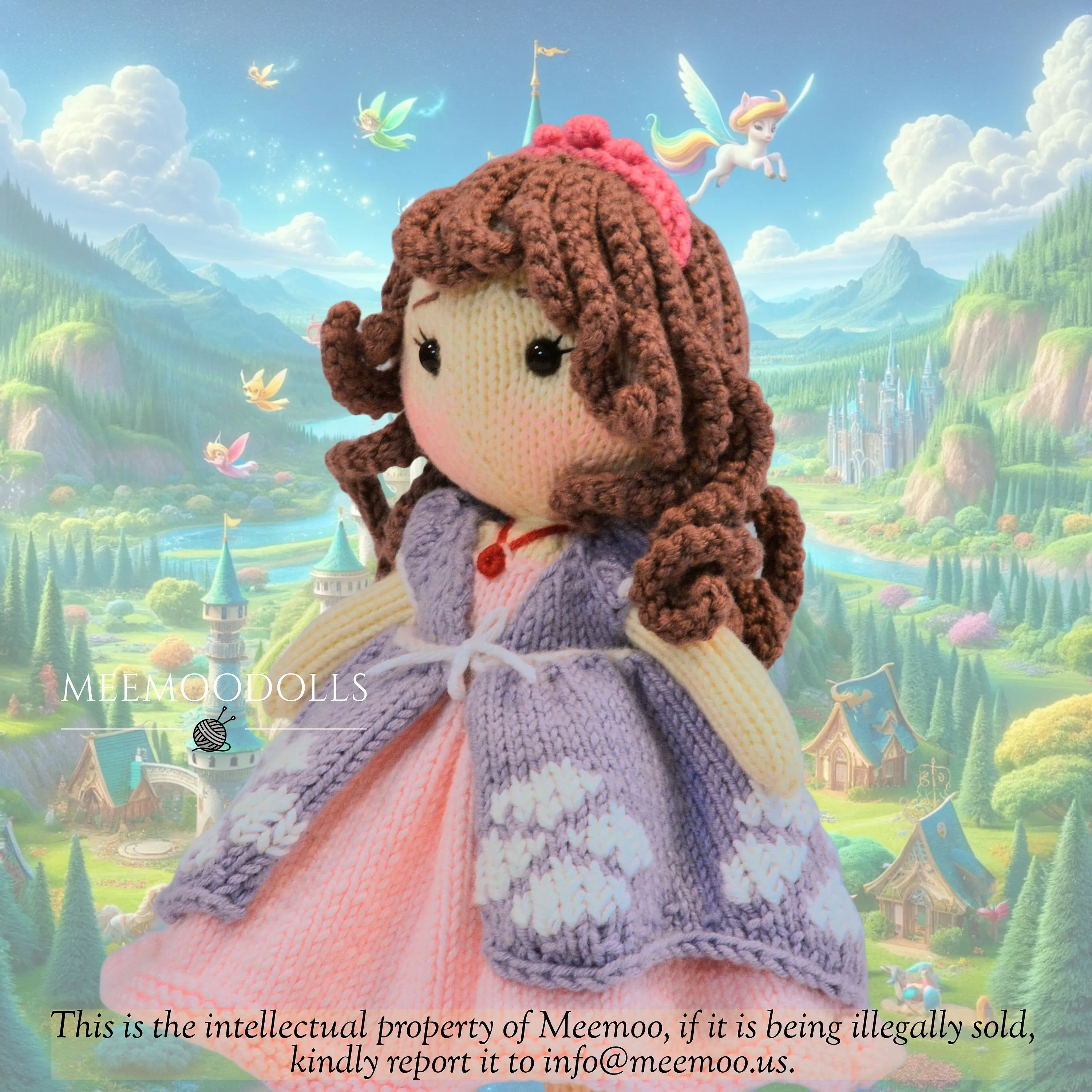 Knit Little Princess. Knitted Toy Patterns. Meemoodolls.
