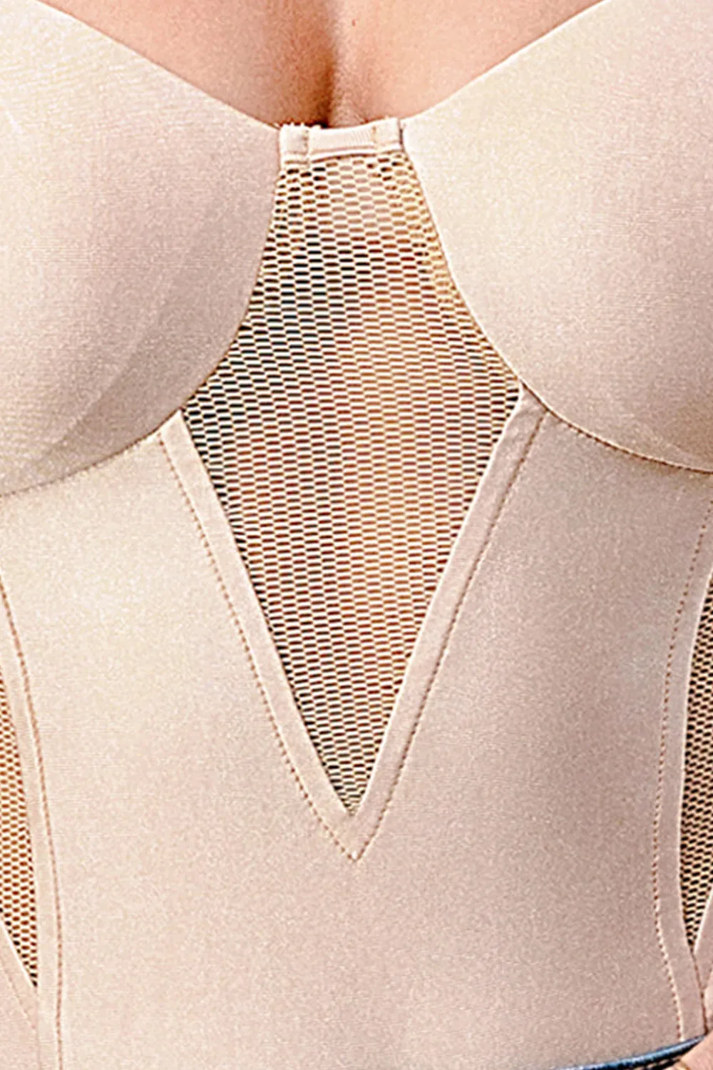 LUX SATIN SEE-THRU MESH DETAIL BODYSUIT