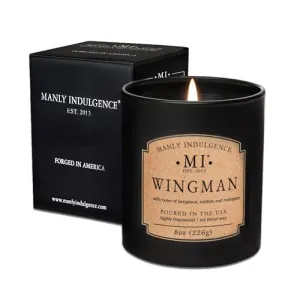 Manly Indulgence Scented Jar Candles for Men | Wingman – Bergamot, Leather & Mahogany | Strong, Masculine Fragrance | Classic  Collection with Elegant Gift Box | Forged in America | New in 2024
