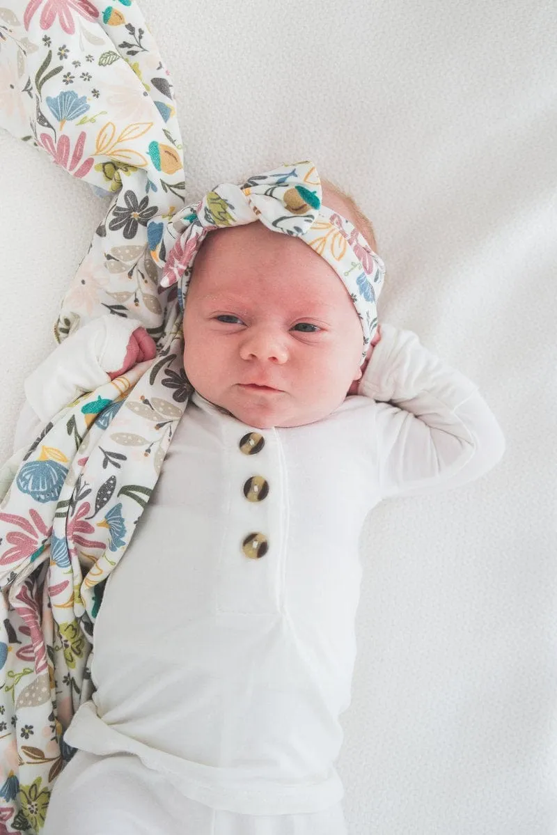Olive Knit Headband Bow