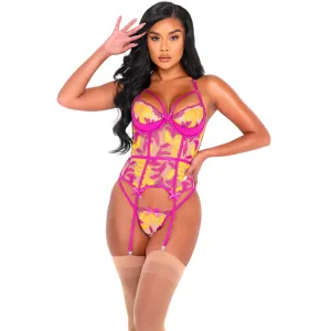 Orchid & Mango Embroidered Bustier Set