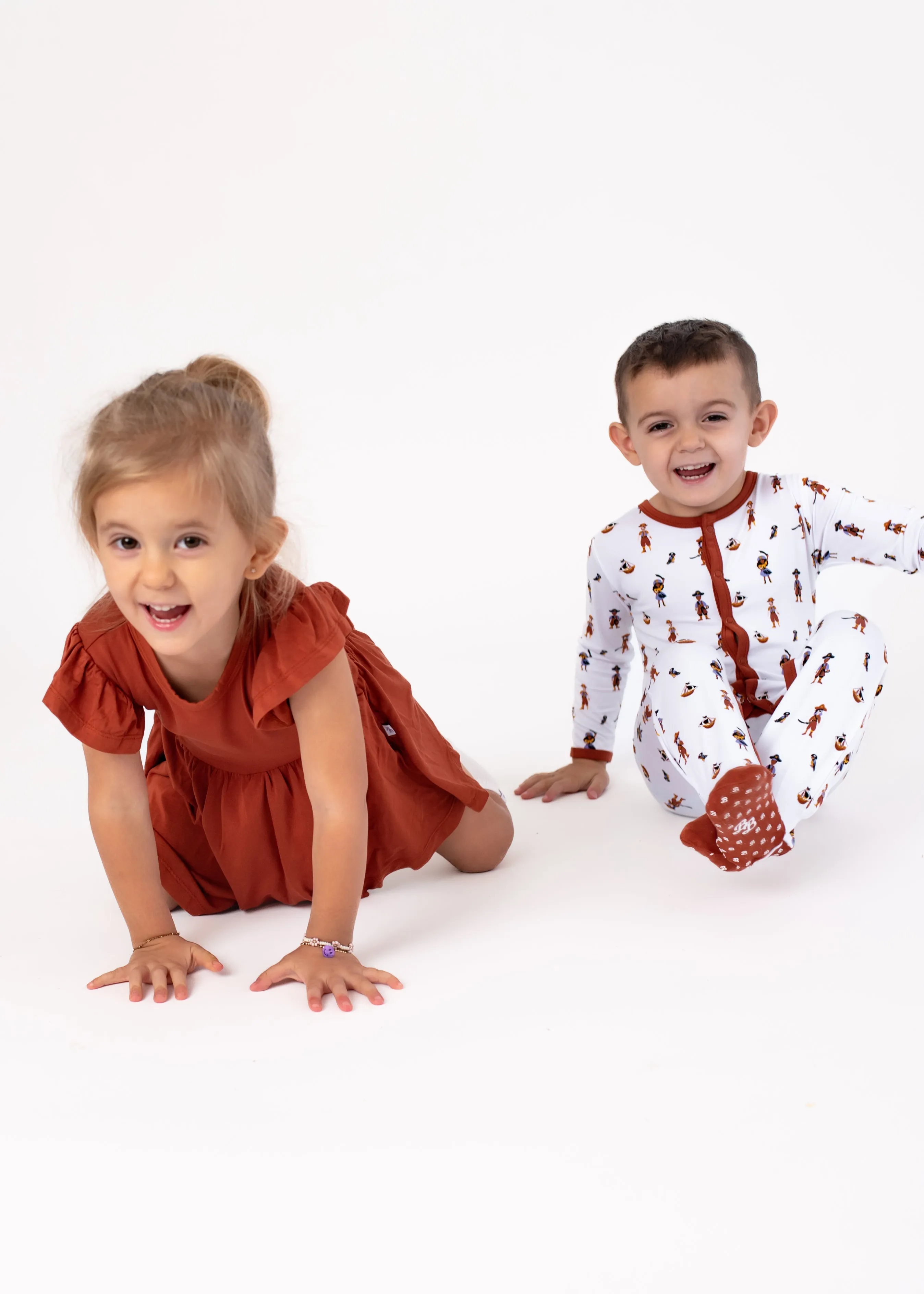 Pecan | Flutter Bodysuit Dress