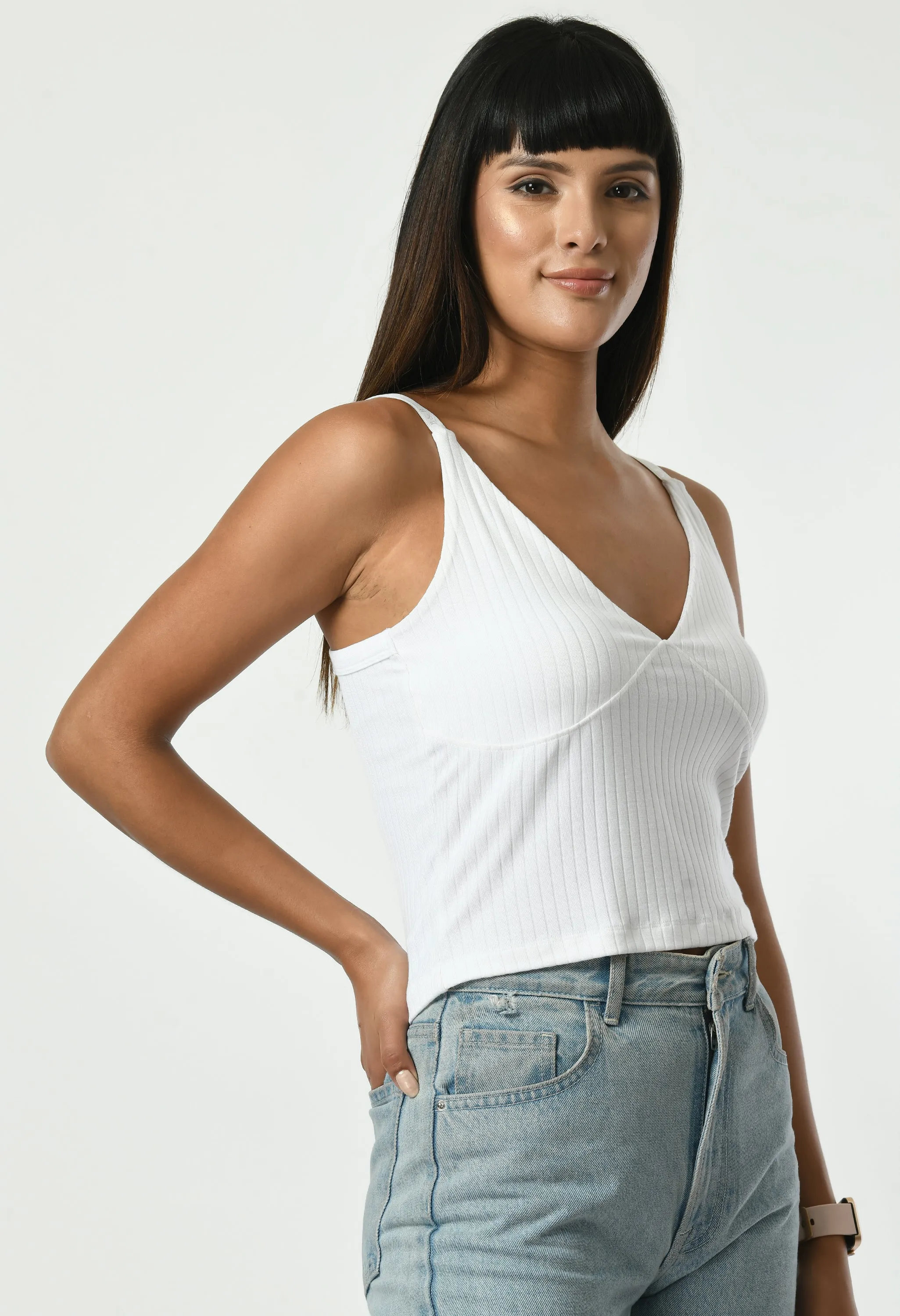 Plunge Strap Top #7054