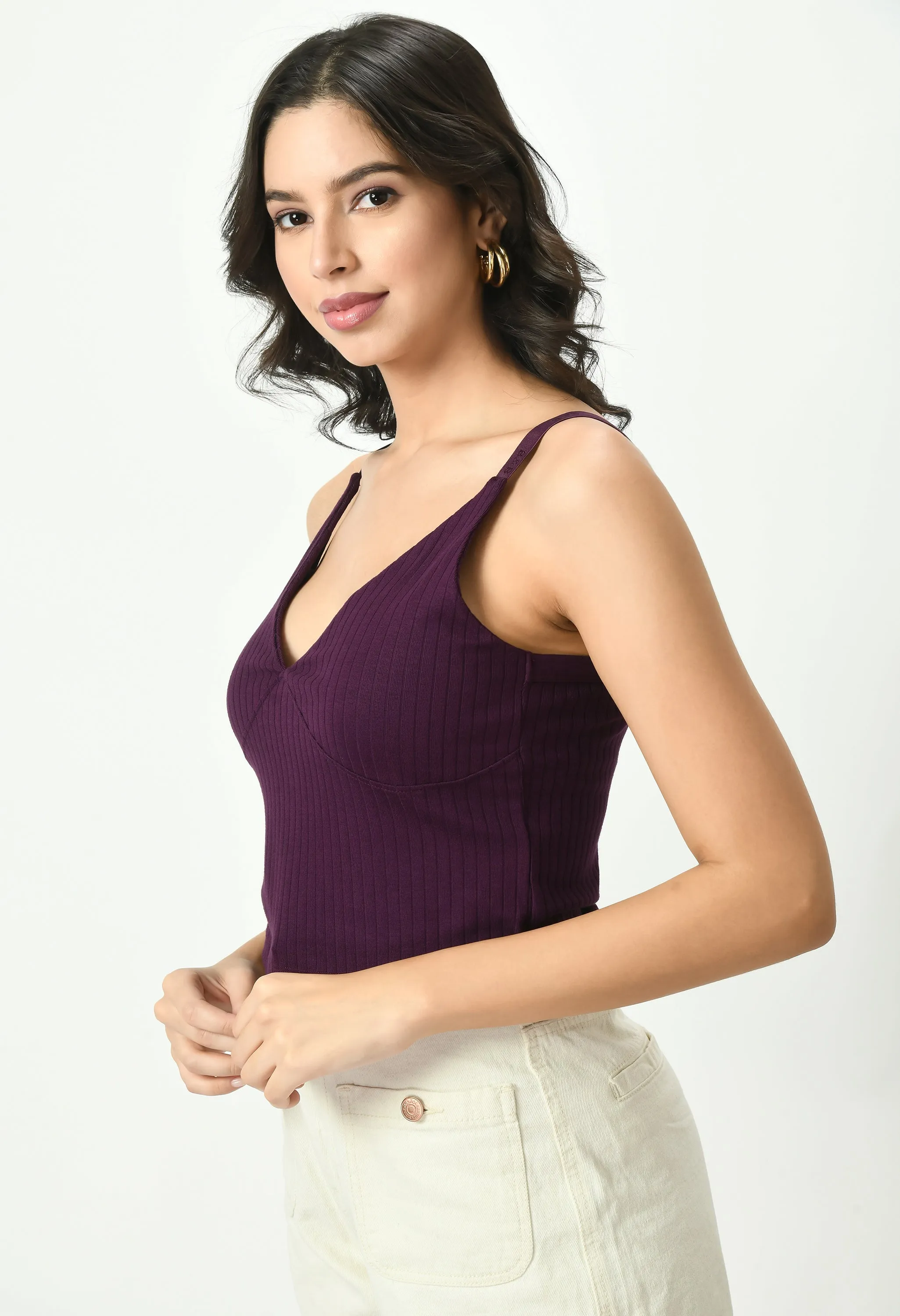Plunge Strap Top #7054