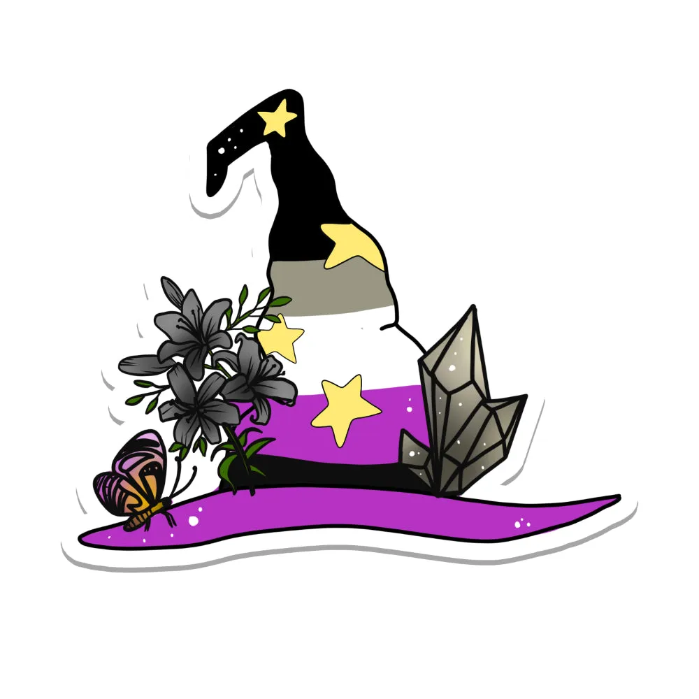 Pride Flag Witch Hat Vinyl Sticker