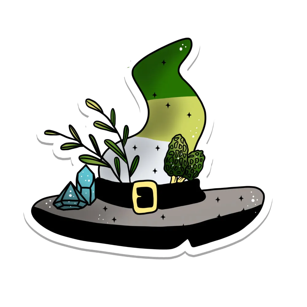 Pride Flag Witch Hat Vinyl Sticker