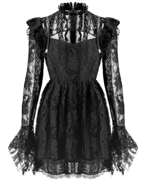 Punk Rave Daily Life Urban Occult Gothic Lace Keyhole Witch Dress