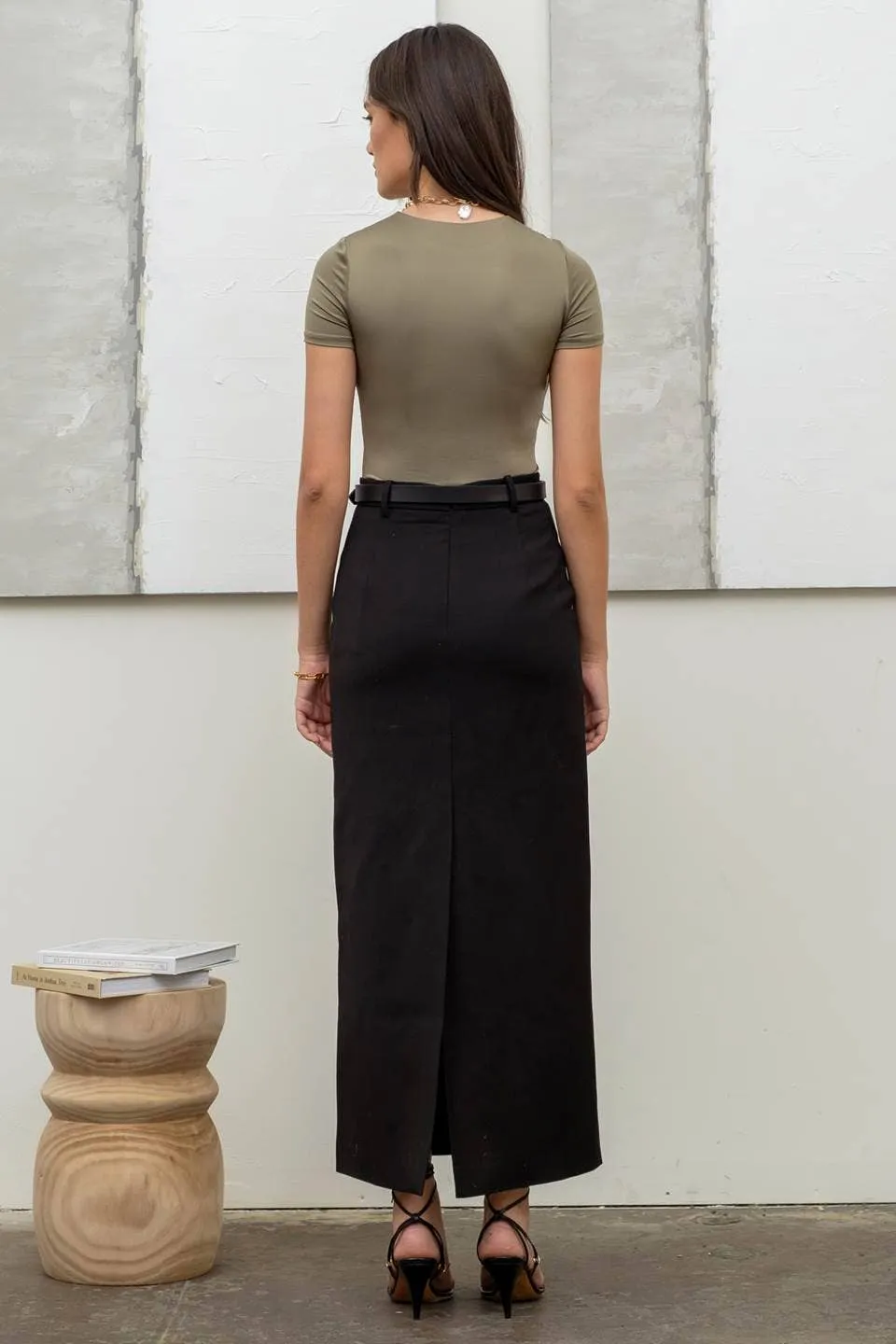 ROUND NECK BODYSUIT LIGHT OLIVE
