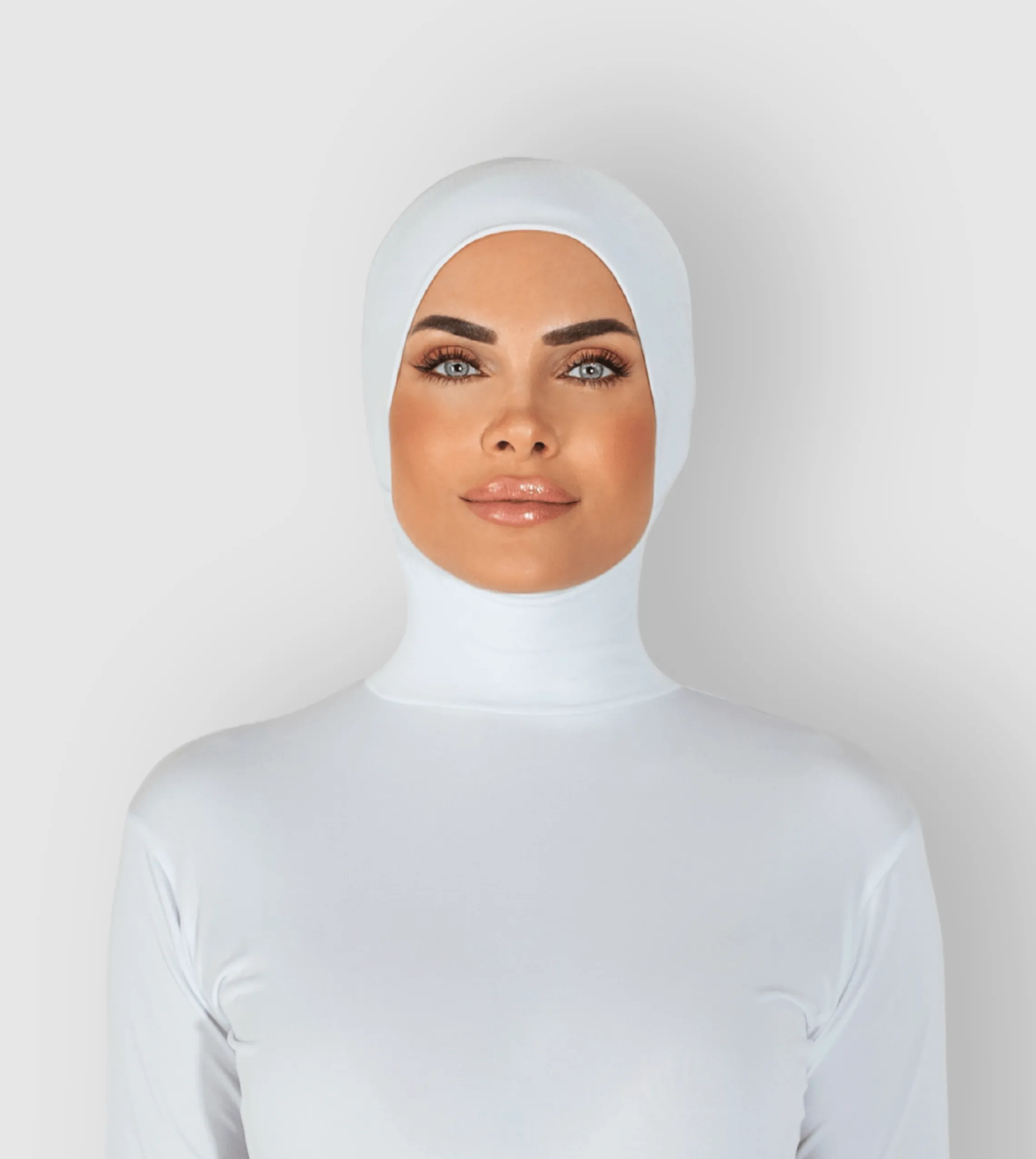 RUUQ Bodysuit Long Sleeve with Hijab Cap - White