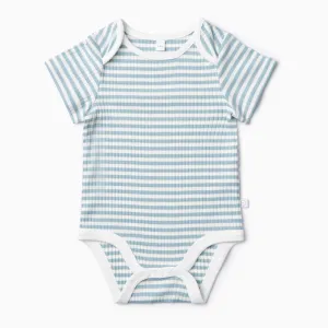 Sea Stripe Ribbed Short Sleeve Bodysuit
