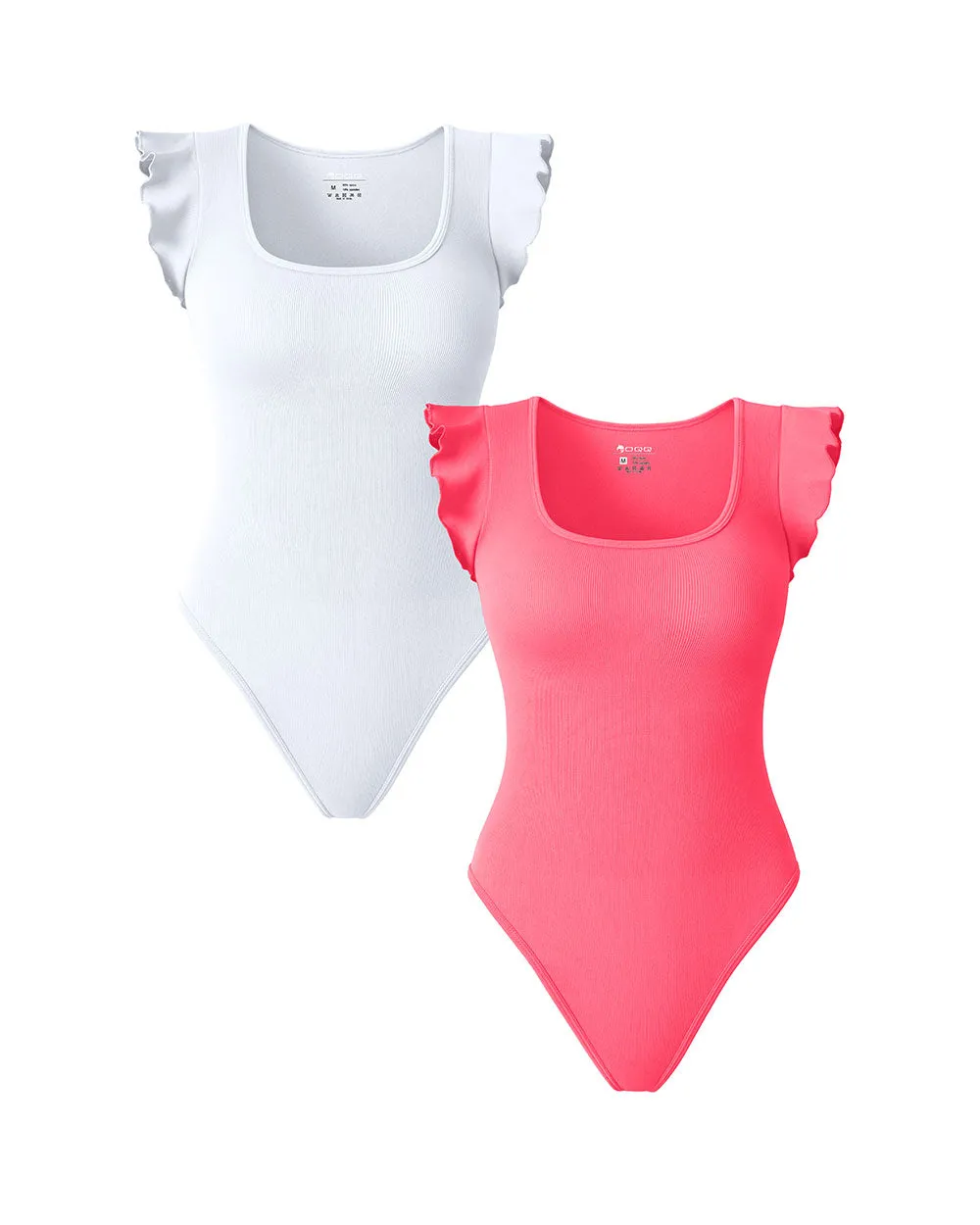 Square Neck Ruffles Sleeve Bodysuits