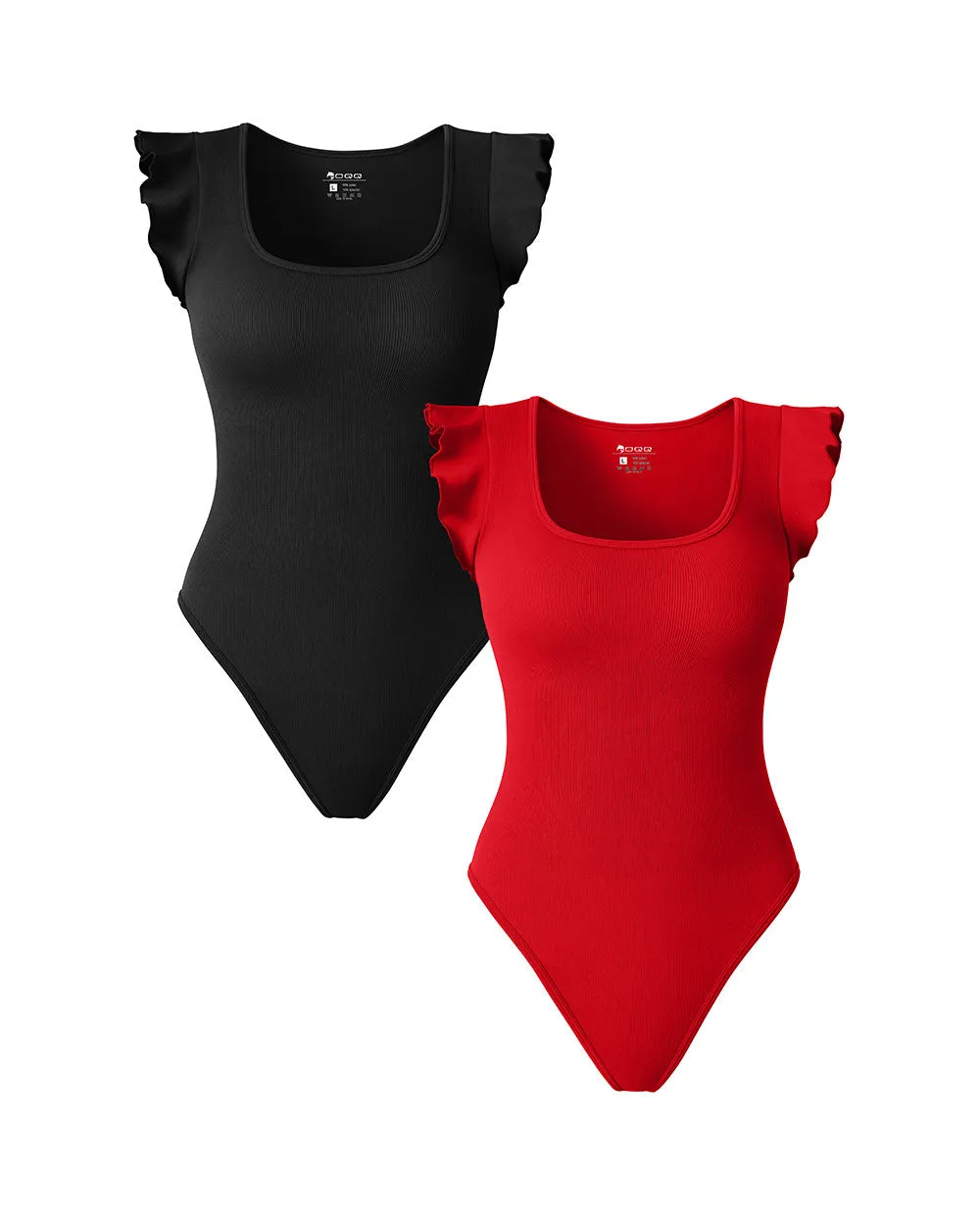 Square Neck Ruffles Sleeve Bodysuits
