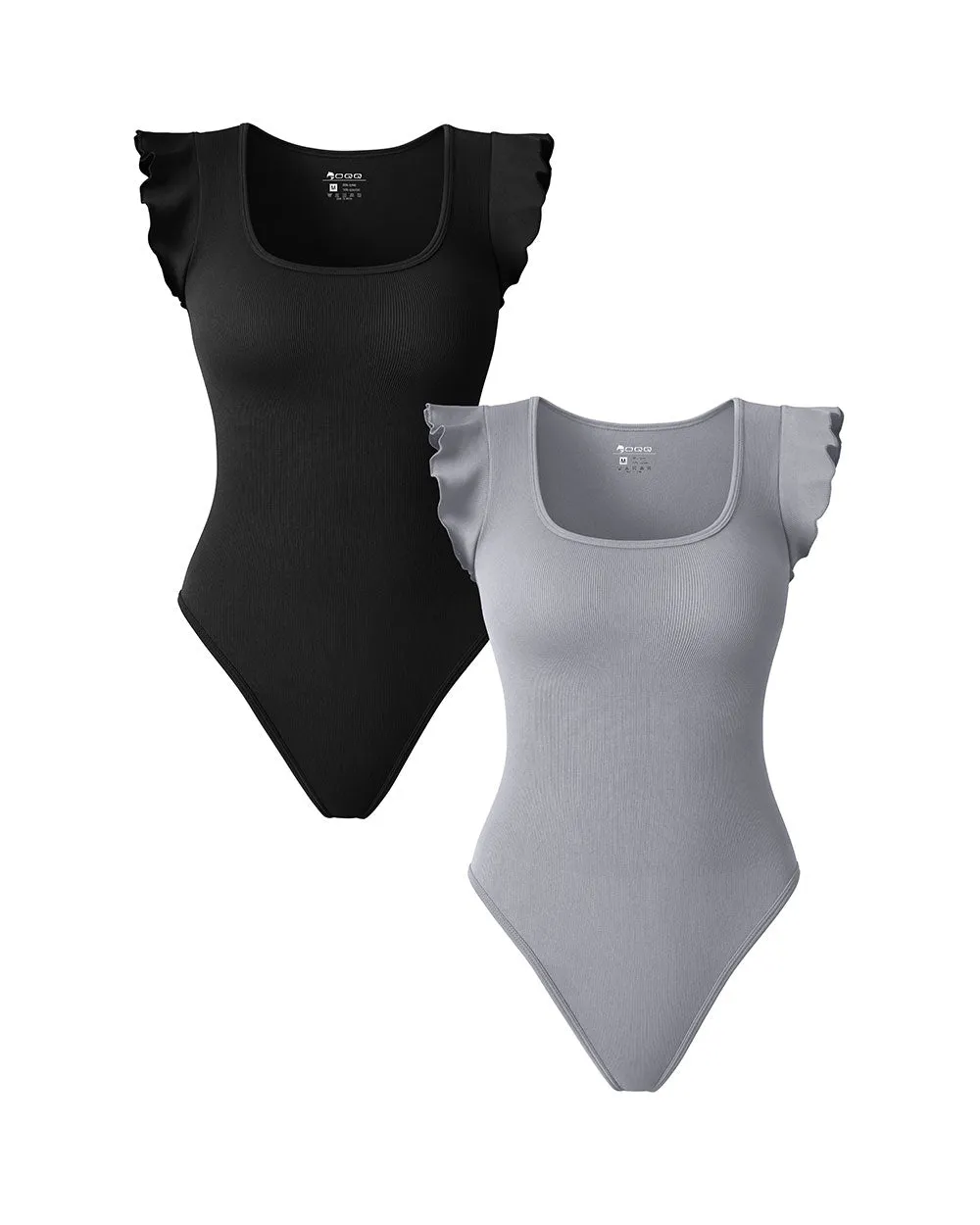 Square Neck Ruffles Sleeve Bodysuits