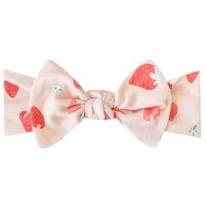 Strawberry Knit Headband Bow