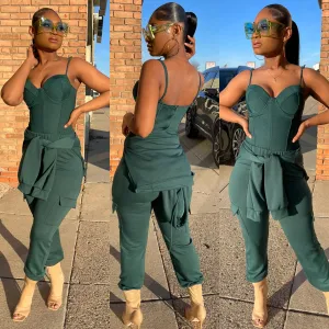 Super Bandage Detail Bodysuit (Green)