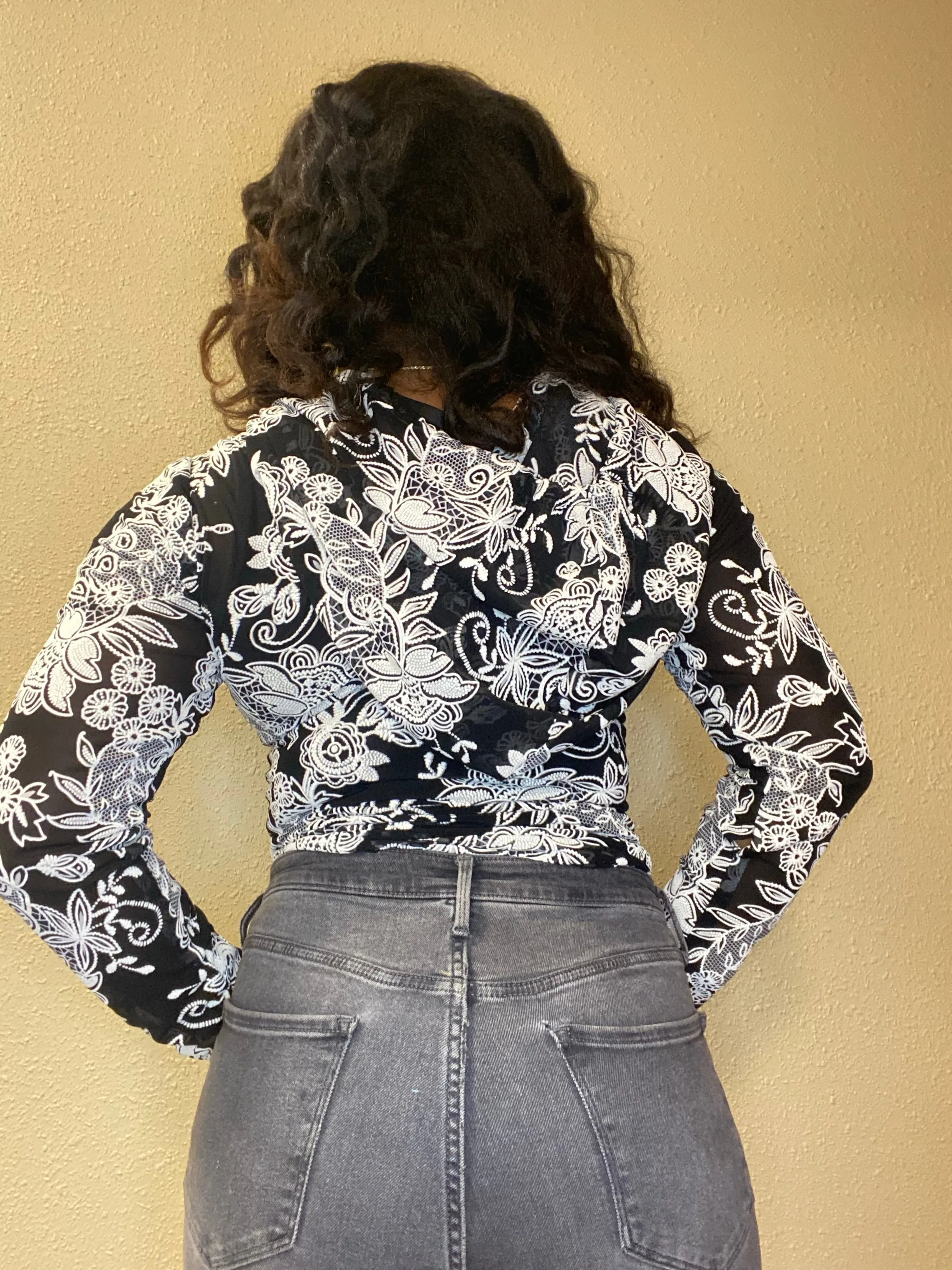 “Thessa” bohemian print hooded bodysuit