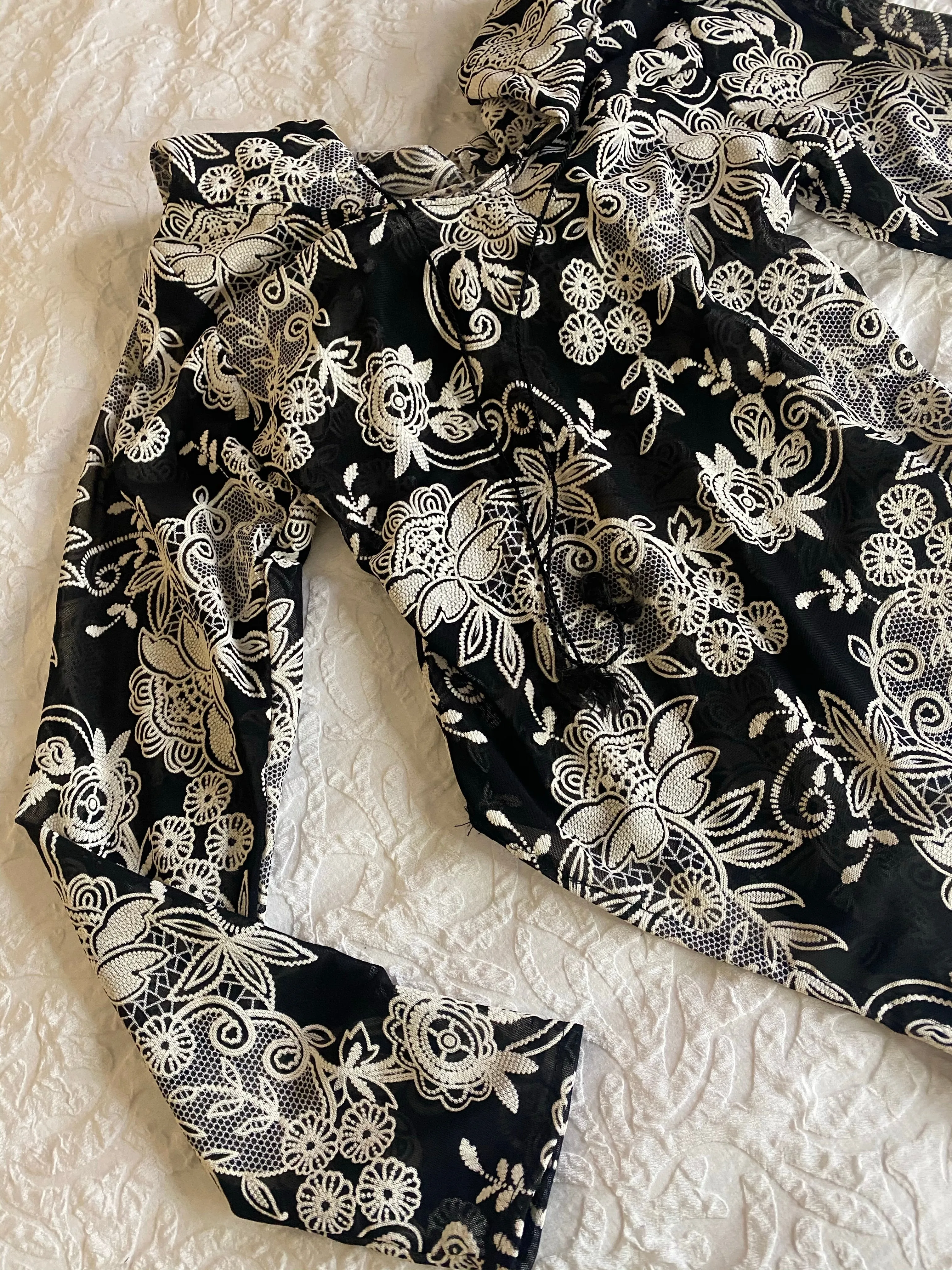 “Thessa” bohemian print hooded bodysuit