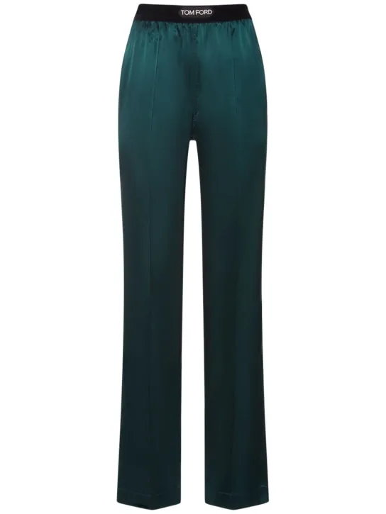 Tom Ford   Stretch silk satin straight pants 