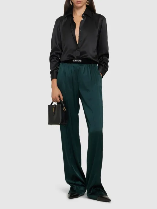 Tom Ford   Stretch silk satin straight pants 
