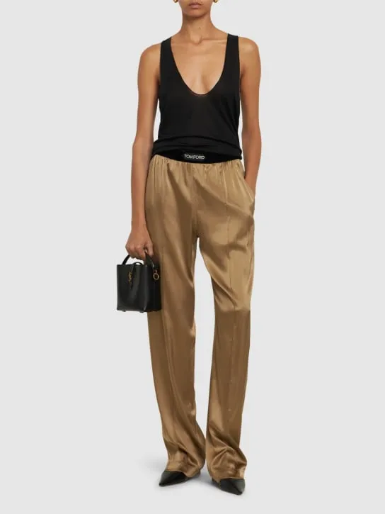 Tom Ford   Stretch silk satin straight pants 